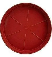 5 Inch Red Plastic Tray / Plate - To keep under the Pots