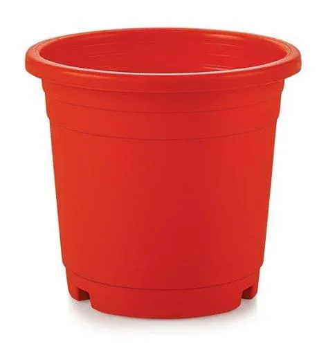 8 Inch Red Plastic Nursery Pot