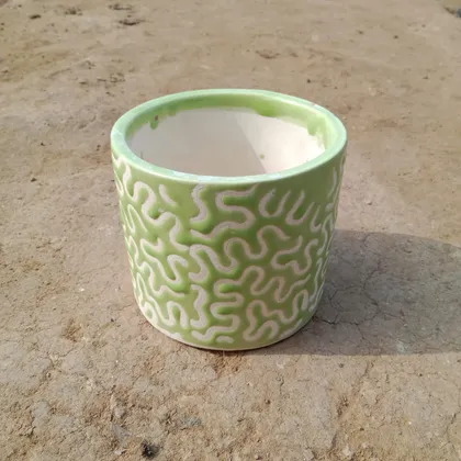 Buy 4 Inch Puzzle Designer Round Ceramic Pot (any colour) Online | Urvann.com