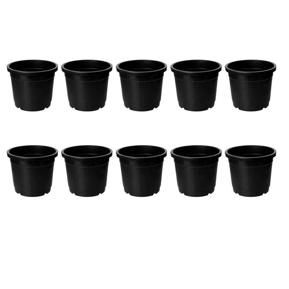 Set of 10 - 12 Inch Black Nursery Pot