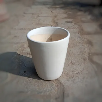 Buy 6 Inch White Classy Ashwin Glass Ceramic Pot Online | Urvann.com