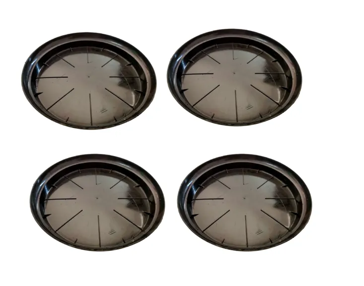 Set of 4 - 10 Inch Black Plastic Tray / Plate - To keep under the Pots