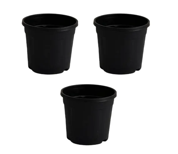 Set of 3 - 18 Inch  Black Nursery Pot