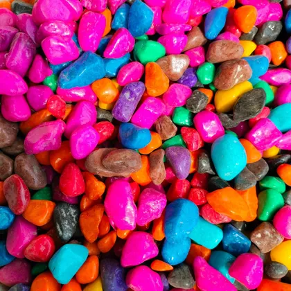 Buy Decorative Medium Mix Coloured Pebbles - 500 Gm Online | Urvann.com