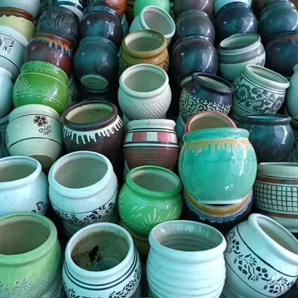 Buy 5 Inch Matki Designer Ceramic Pot (any colour & design) Online | Urvann.com