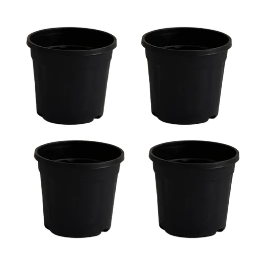 Set of 4 - 14 Inch  Black Nursery Pot