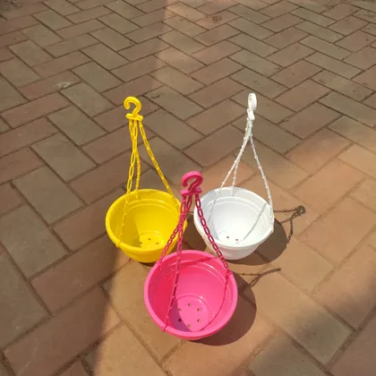 Buy Set of 3 - 5 Inch Plastic Hanging Pot (any colour) Online | Urvann.com