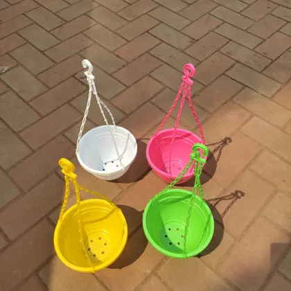 Buy Set of 4 - 5 Inch Plastic Hanging Pot (any colour) Online | Urvann.com