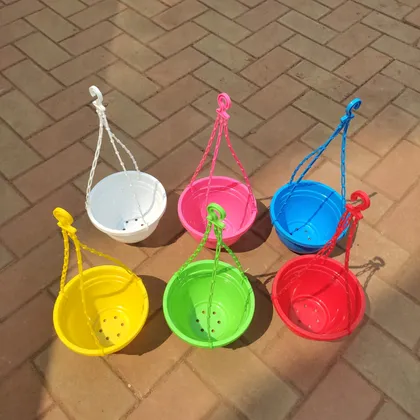 Buy Set of 6 - 5 Inch Plastic Hanging Pot (any colour) Online | Urvann.com
