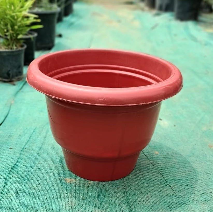 12 Inch Pot - Brown Plastic Planter
