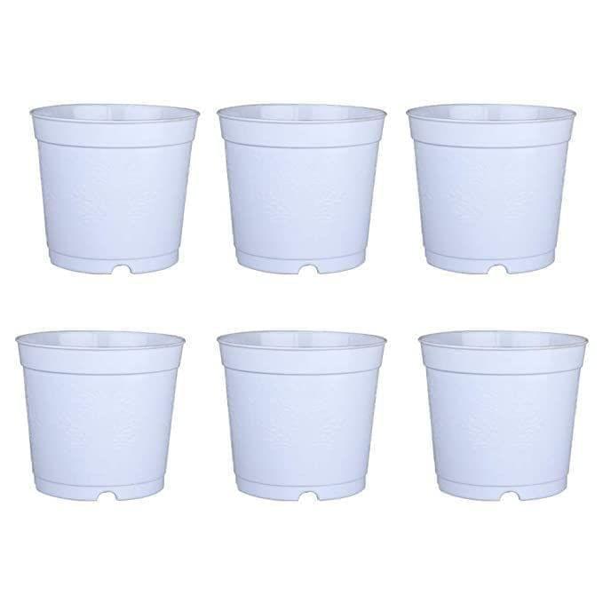 Set of 6 - 12 inch White Nursery Pot