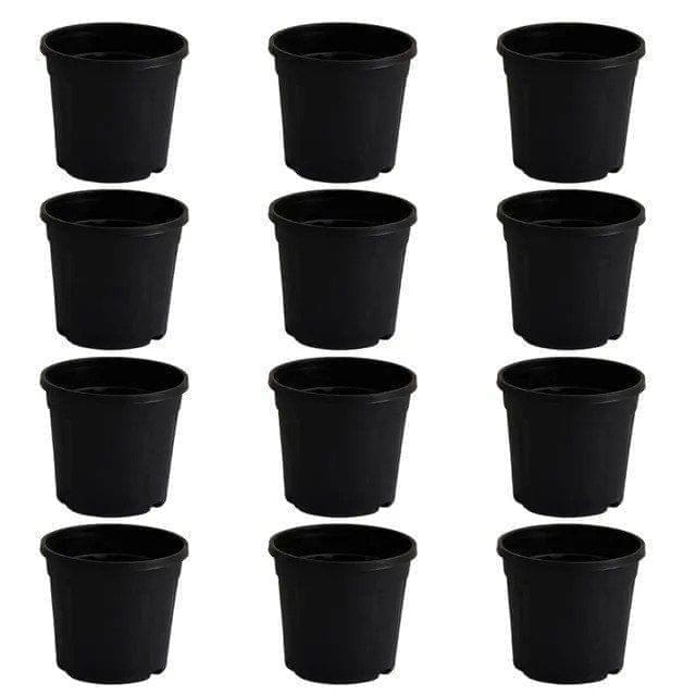 Set of 12 - 8 inch Black Nursery Pot