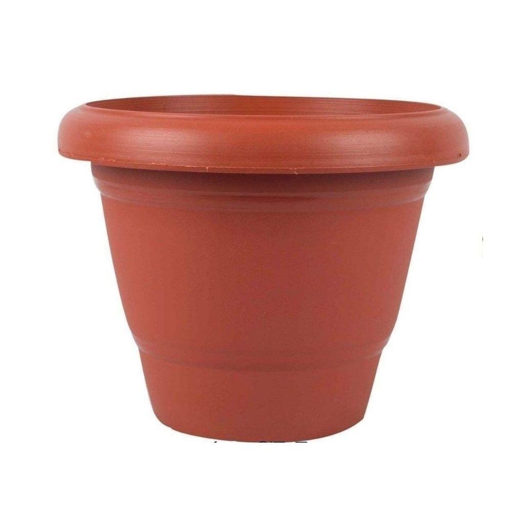7 Inch Red Plastic Pot