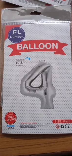 foil number balloon (4) silver