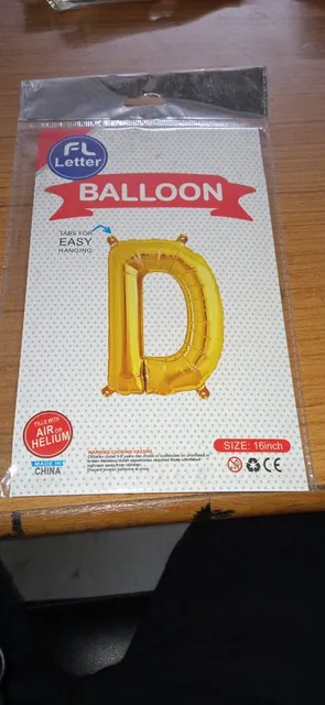 foil letter balloon (D) golden