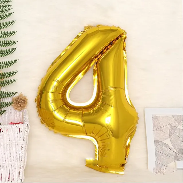 foil number balloon (4) golden