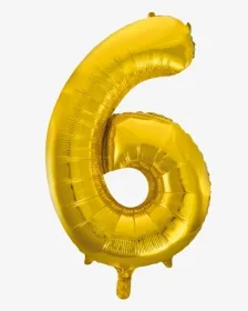 foil number balloon (6) golden