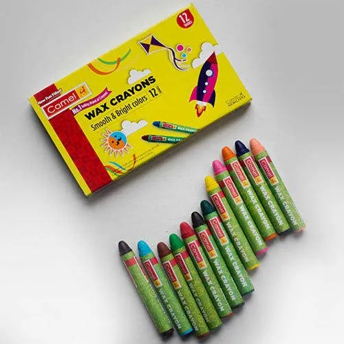 Camlin wax crayon 12 colours rs 10