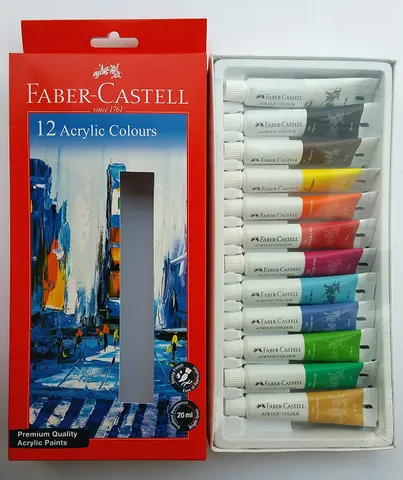 Faber Castell ऐक्रेलिक रंग 12 शेड 20 ml
