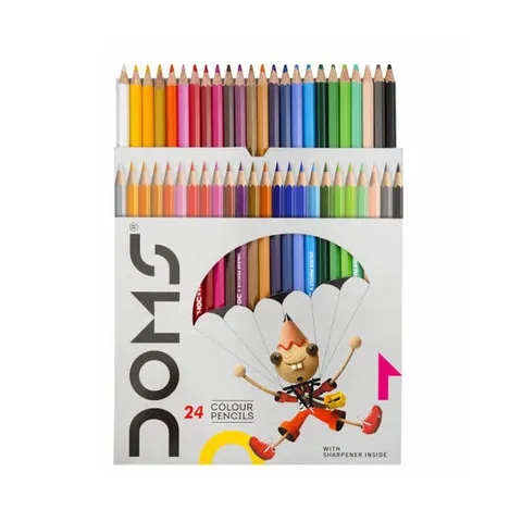 Doms पेंसिल 24 रंगों में रंगती है