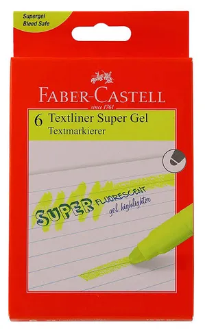 Faber castell gel textliner yellow pack of 6