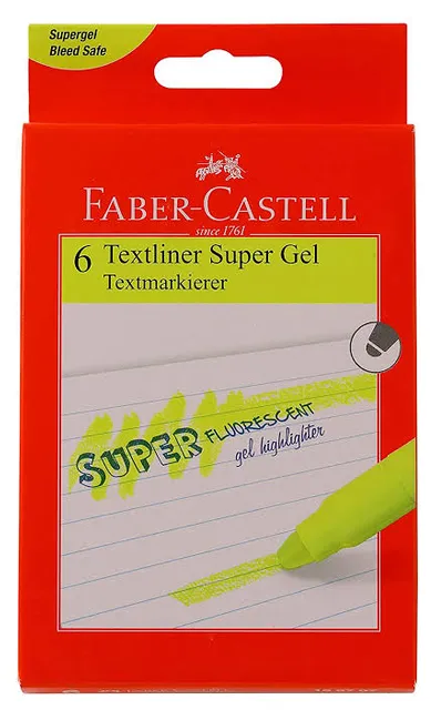 Faber castell gel textliner yellow pack of 6