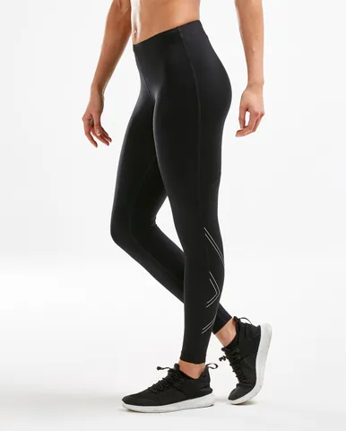 2XU ASPIRE WOMENS COMP TIGHT Black & Silver - Quick-Dry
