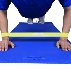 NIVIA Lateral Resistance Band 2.0 - Pack of 2 - Blue & Yellow - Medium Heavy &  Light Resistance