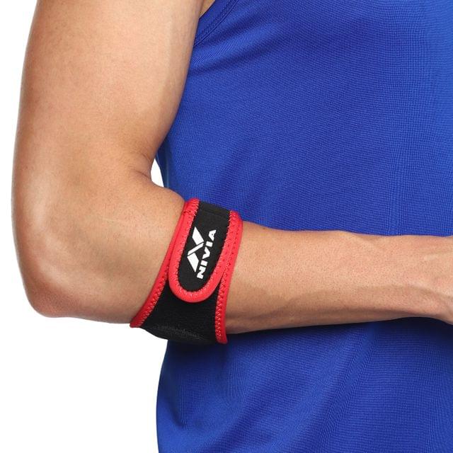 NIVIA Orthopedic Tennis Black/Red Elbow Support Adjustable
