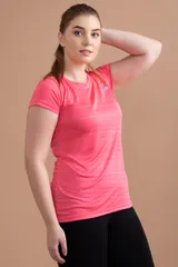 Clovia Comfort Fit Active T-shirt Pink - Quick-Dry