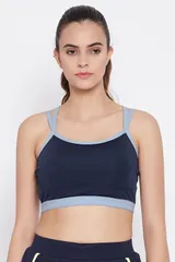 Clovia Padded Wirefree Medium Impact Racerback Sports Bra