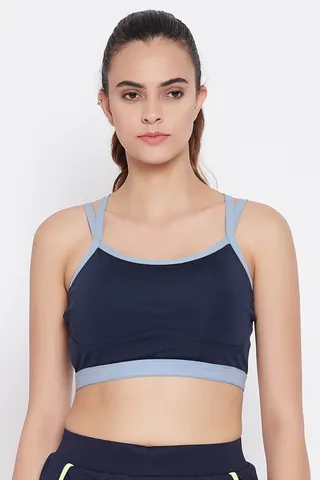 Clovia Padded Wirefree Medium Impact Racerback Sports Bra