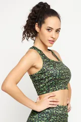 Clovia Medium Impact Padded Non-Wired Sports Bra with Removable Cups - Moisture Wicking