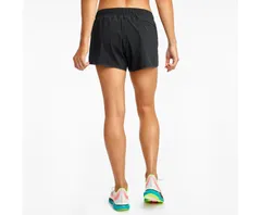Saucony Women's Outpace 3" Black Running Short - Quick-Dry