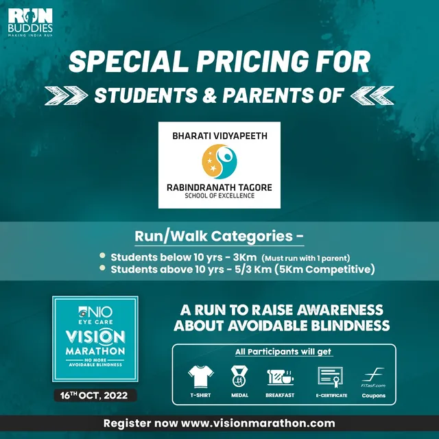 Vision Marathon - Special Pricing for Students and Parent of Bharati Vidyapeeth