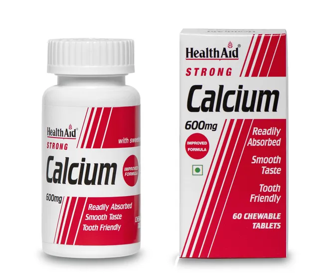 HealthAid Strong Calcium 600mg  - 60 Chewable Tablets