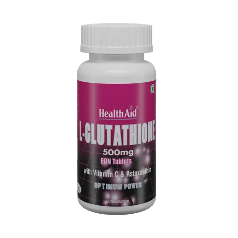 HealthAid L-Glutathione 500mg with Vitamin C & Astaxanthin - 60 Tablets