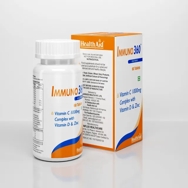 HealthAid Immuno 360 (Vitamin C 1000mg Complex with Vitamin D & Zinc) - 60 Tablets