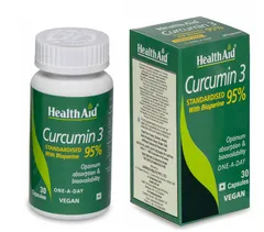HealthAid Curcumin 3 (Standardised with Bioperine 95%) - 30 Capsules