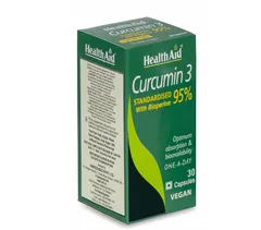 HealthAid Curcumin 3 (Standardised with Bioperine 95%) - 30 Capsules