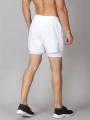 Dares Only Hybrid Run shorts with compression tights - White Color