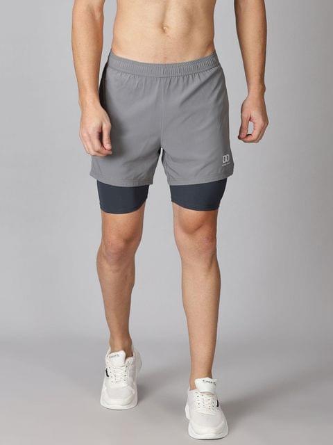 Dares Only Hybrid Run shorts with compression tights - Graphite Color