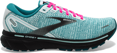 BROOKS Ghost 14 Women's Running Shoe - White/Black/Blue Light