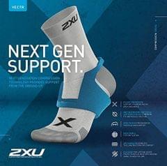 2XU Unisex VECTR Cushion No Show Socks Black/Titanium - Large