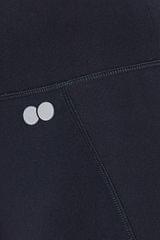Clovia Snug Fit Active Tights in Navy with Reflective Logo Blue - Quick-Dry