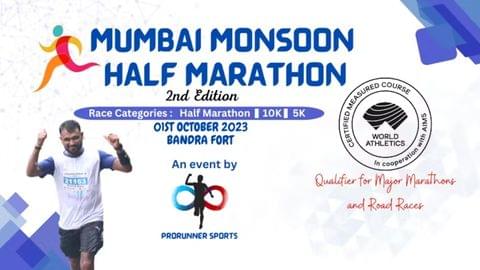 MUMBAI MONSOON HALF MARATHON 2023: 1st October 2023