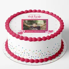Eggless Best Wife Birthday Photo Cake