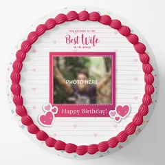 Eggless Best Wife Birthday Photo Cake