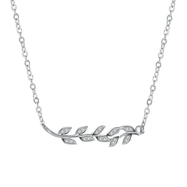 Silver Leaf Pendant with Chain