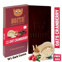 18% Dark Oats Cocoa Cranberry Chocolate Bar
